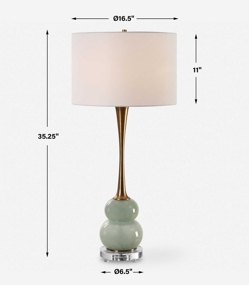 Uttermost 30298-1 Sanctuary Green Gray Table Lamp