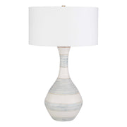 Uttermost 30381-1 Potter Striped Ivory Blue Table Lamp