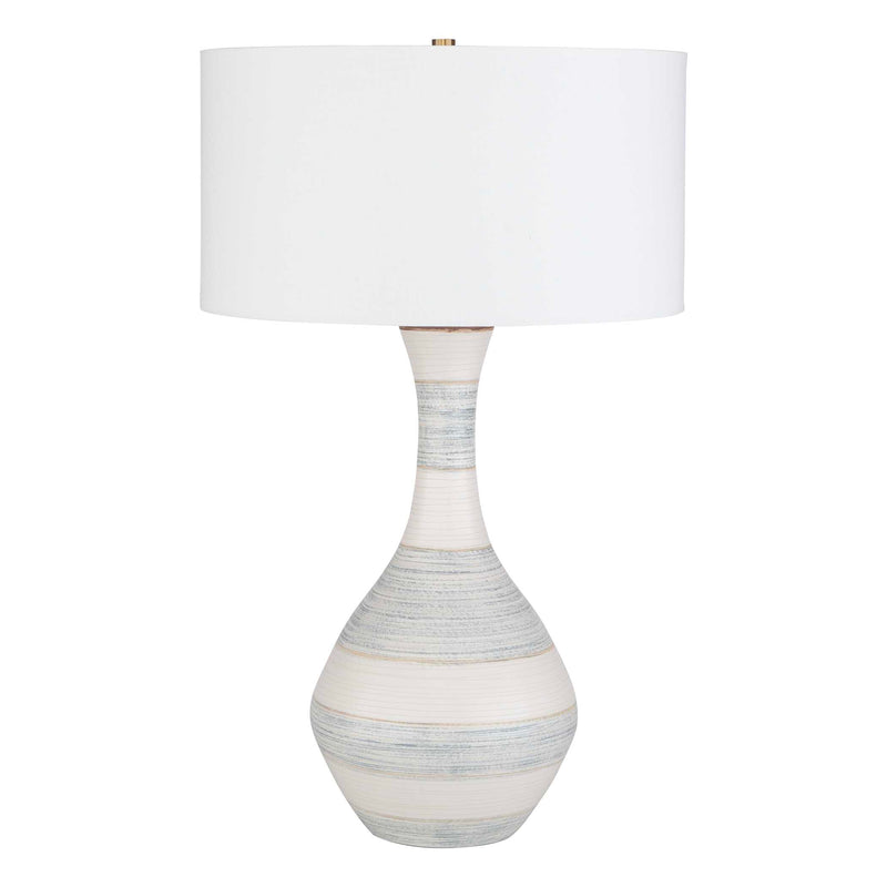 Uttermost 30381-1 Potter Striped Ivory Blue Table Lamp