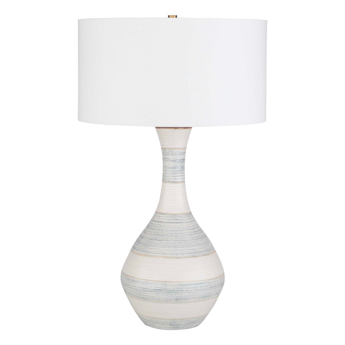 Uttermost 30381-1 Potter Striped Ivory Blue Table Lamp