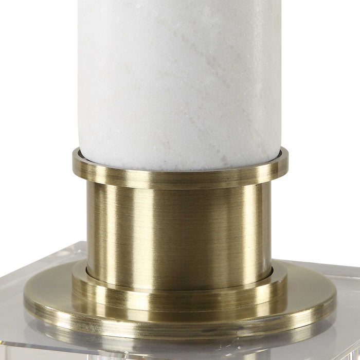Uttermost 30401-1 Plinth White Marble Table Lamp