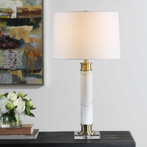 Uttermost 30401-1 Plinth White Marble Table Lamp