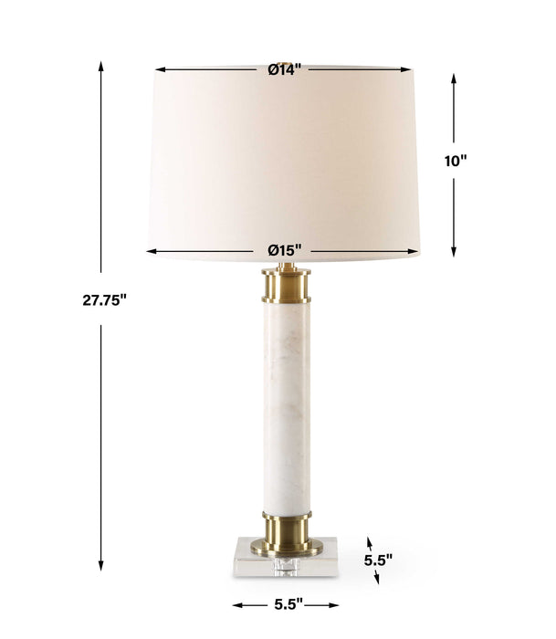 Uttermost 30401-1 Plinth White Marble Table Lamp