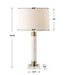 Uttermost 30401-1 Plinth White Marble Table Lamp