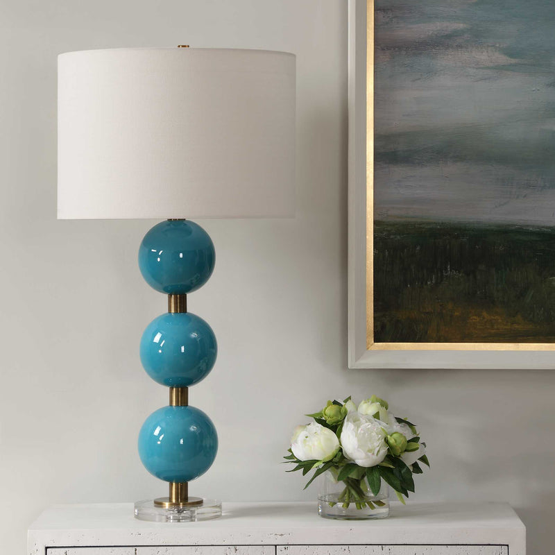 Uttermost 30362-1 Palawan Blue Glaze Table Lamp