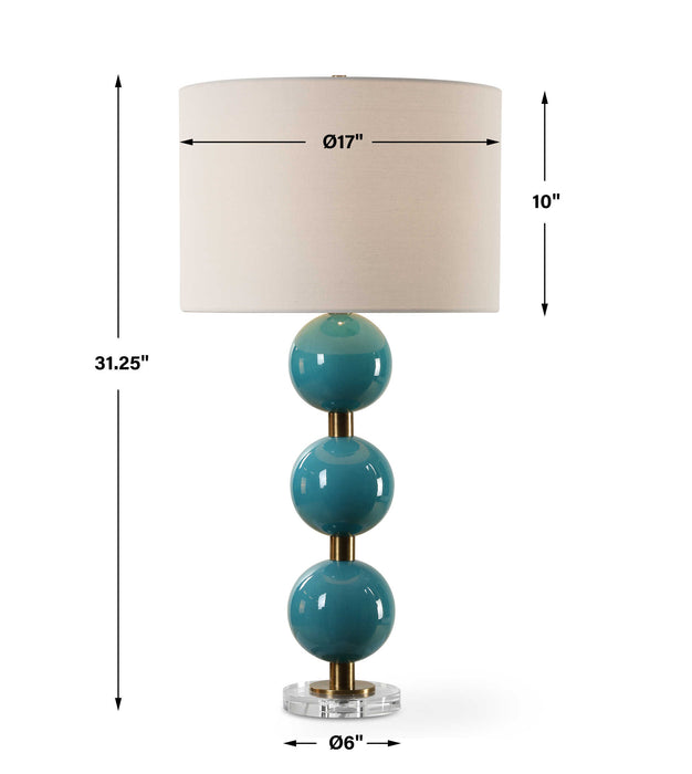 Uttermost 30362-1 Palawan Blue Glaze Table Lamp