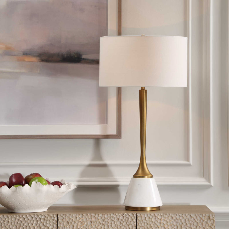 Uttermost 30365 Avola White Marble Table Lamp