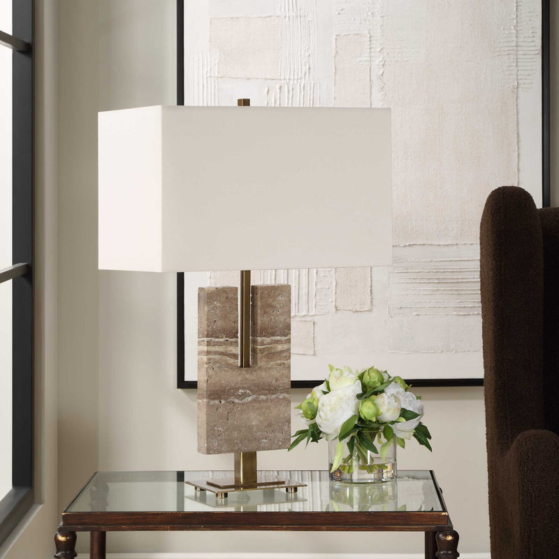 Uttermost 30402 Turning Point Travertine Table Lamp