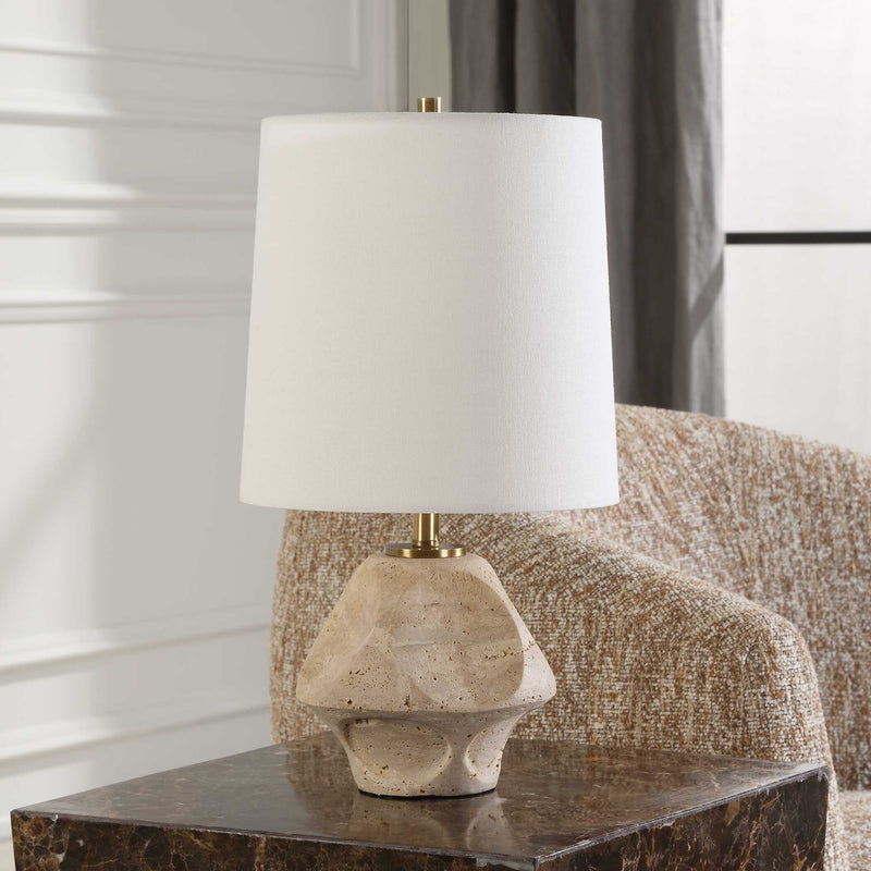 Uttermost 30414-1 Indent Travertine Accent Lamp