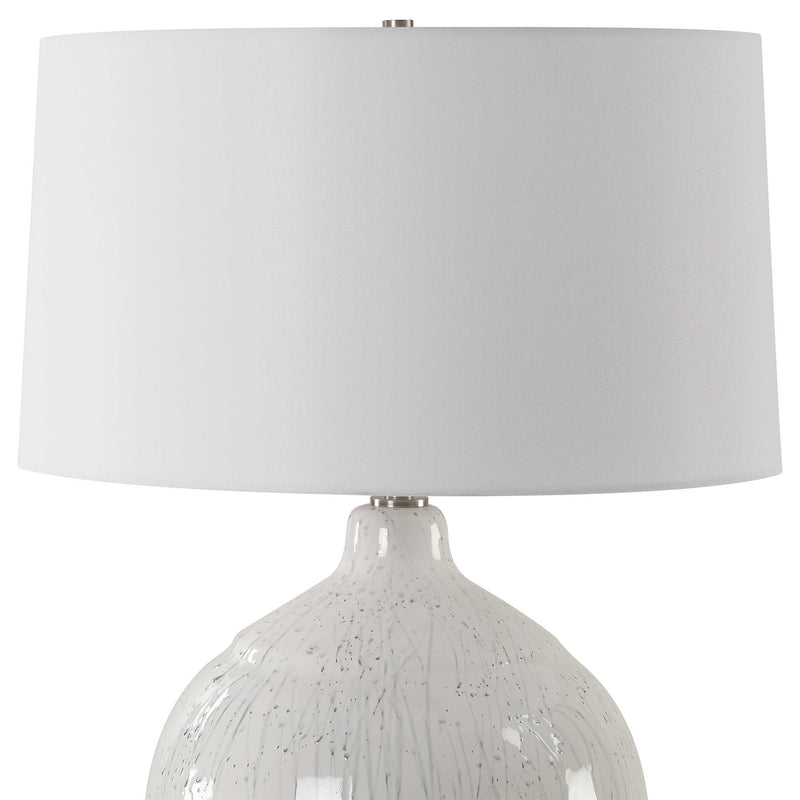 Uttermost 30411 Dribble White Glaze Table Lamp