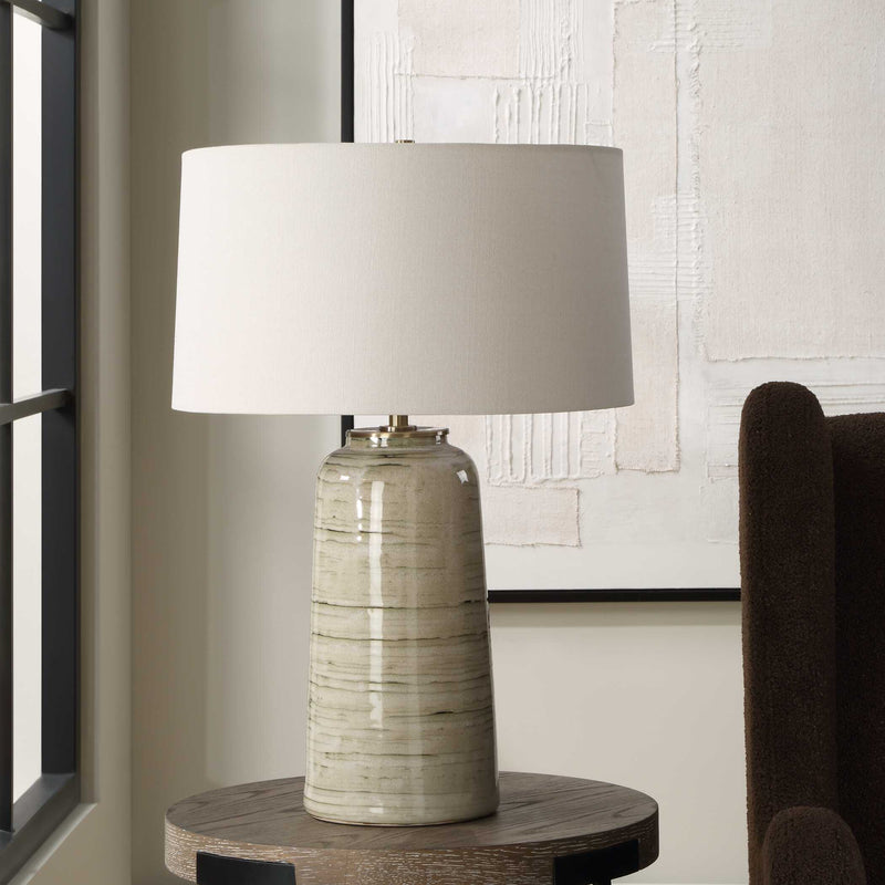 Uttermost 30412 Strata Tan Glaze Table Lamp