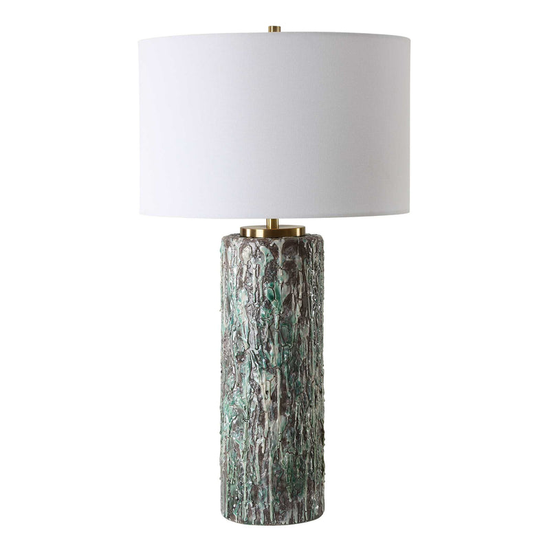 Uttermost 30350 Meltdown Ivory Teal Table Lamp