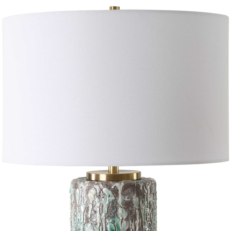 Uttermost 30350 Meltdown Ivory Teal Table Lamp