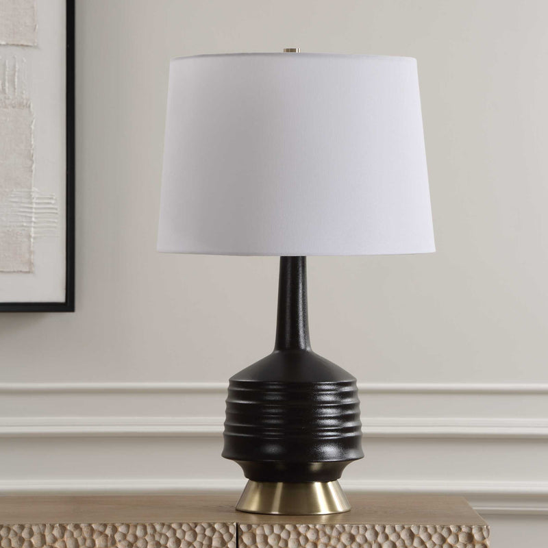 Uttermost 30353-1 Foster Black Glaze Table Lamp