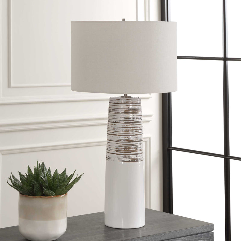 Uttermost 30426 Haven White Glaze Table Lamp