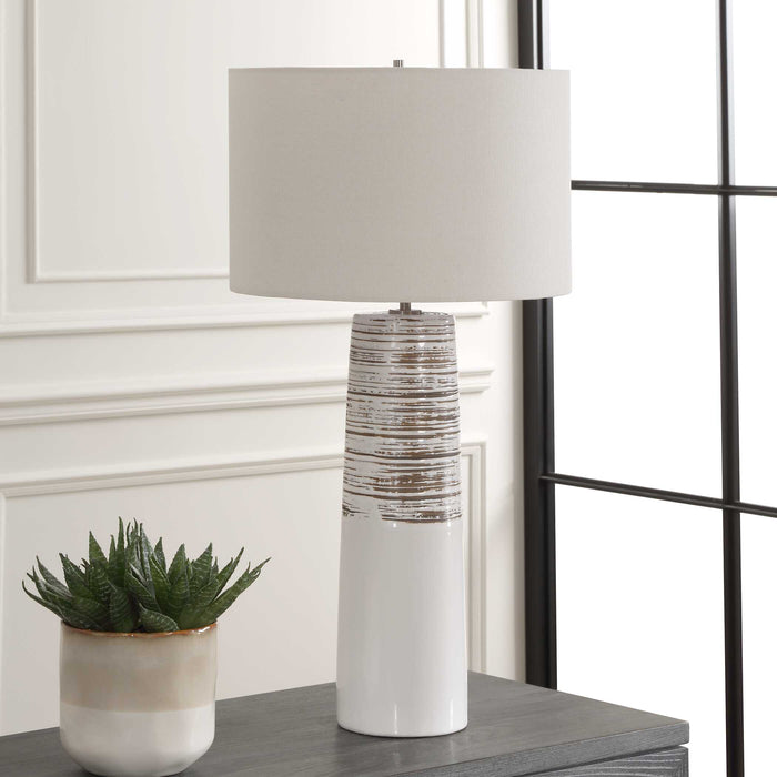 Uttermost 30426 Haven White Glaze Table Lamp