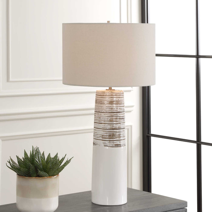 Uttermost 30426 Haven White Glaze Table Lamp