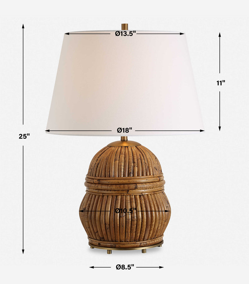 Uttermost 30429 Reed Honey Rattan Table Lamp