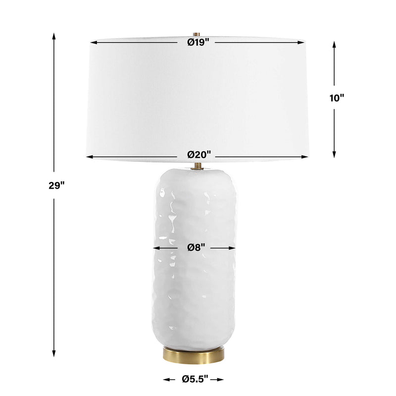 Uttermost 30450 Iona White Glaze Table Lamp