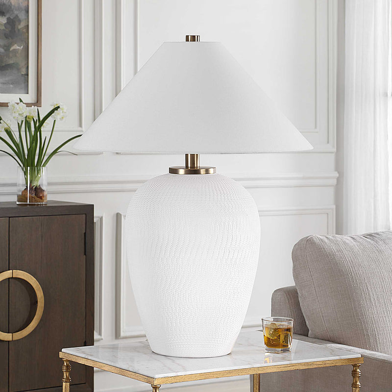 Uttermost 30451 Merriton Matt White Table Lamp