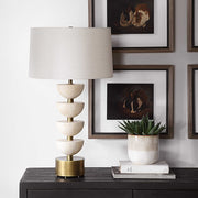 Uttermost 30517 Hemisphere Travertine Table Lamp