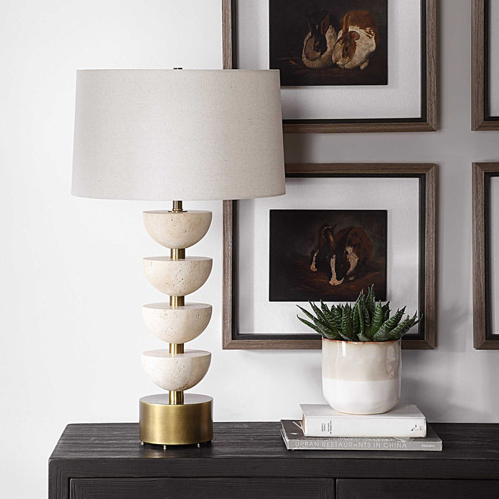 Uttermost 30517 Hemisphere Travertine Table Lamp