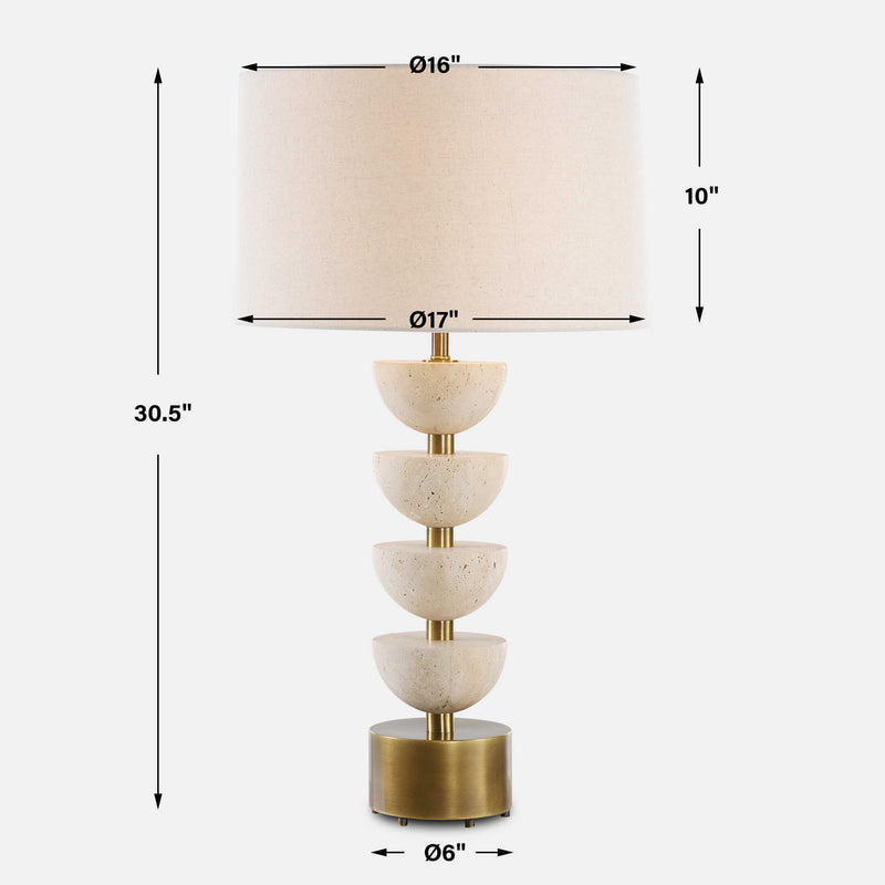 Uttermost 30517 Hemisphere Travertine Table Lamp
