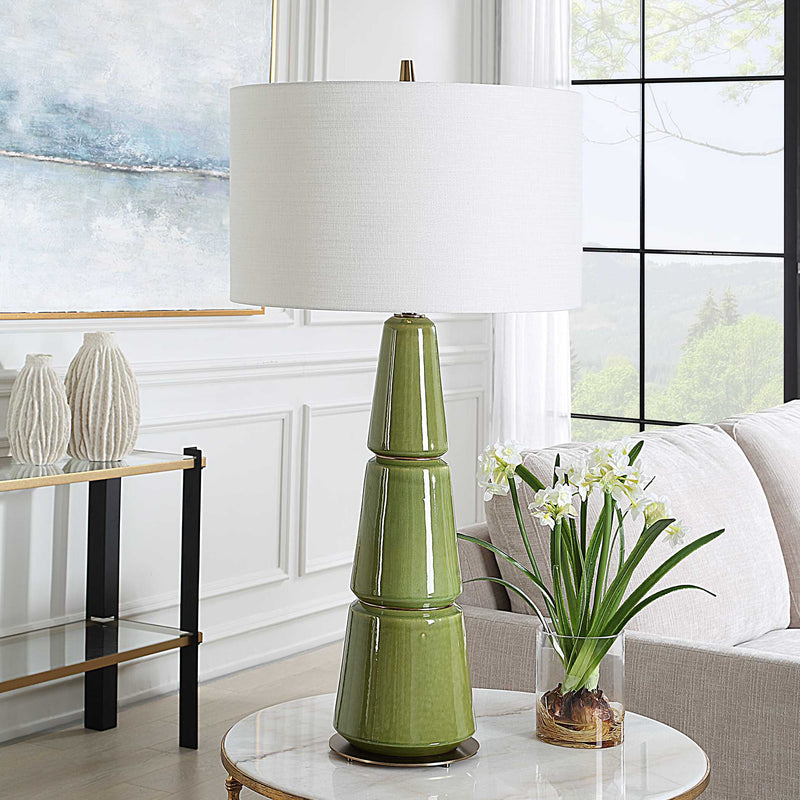 Uttermost 30502 Mendell Moss Green Table Lamp