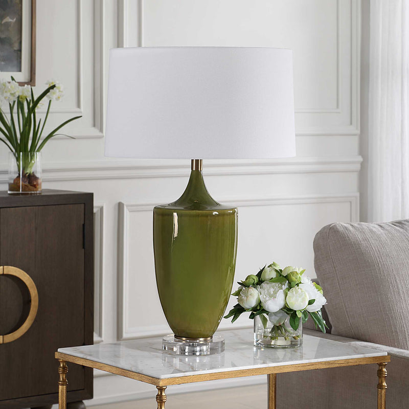 Uttermost 30510-1 Adela Moss Green Table Lamp