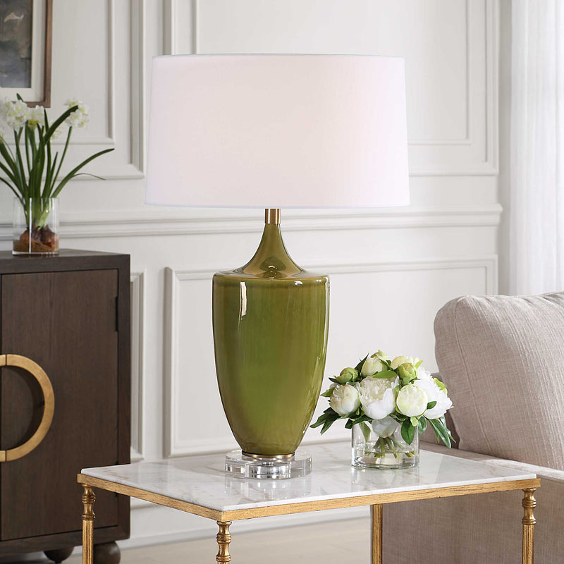 Uttermost 30510-1 Adela Moss Green Table Lamp