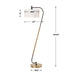 Uttermost 30476 Irwin Curved Brass Floor Lamp