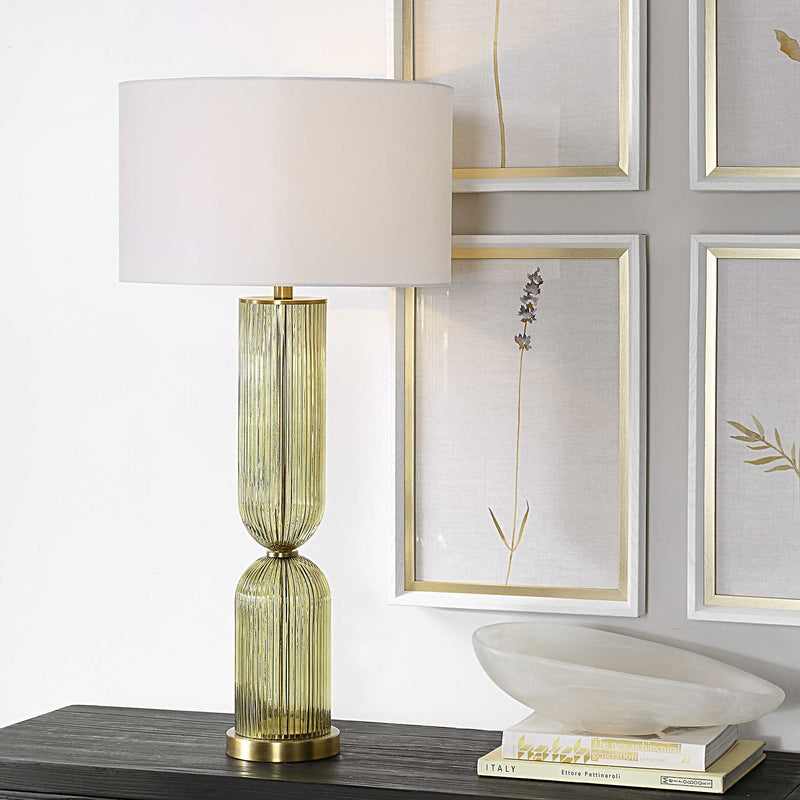 Uttermost 30471 Mirah Olive Glass Table Lamp