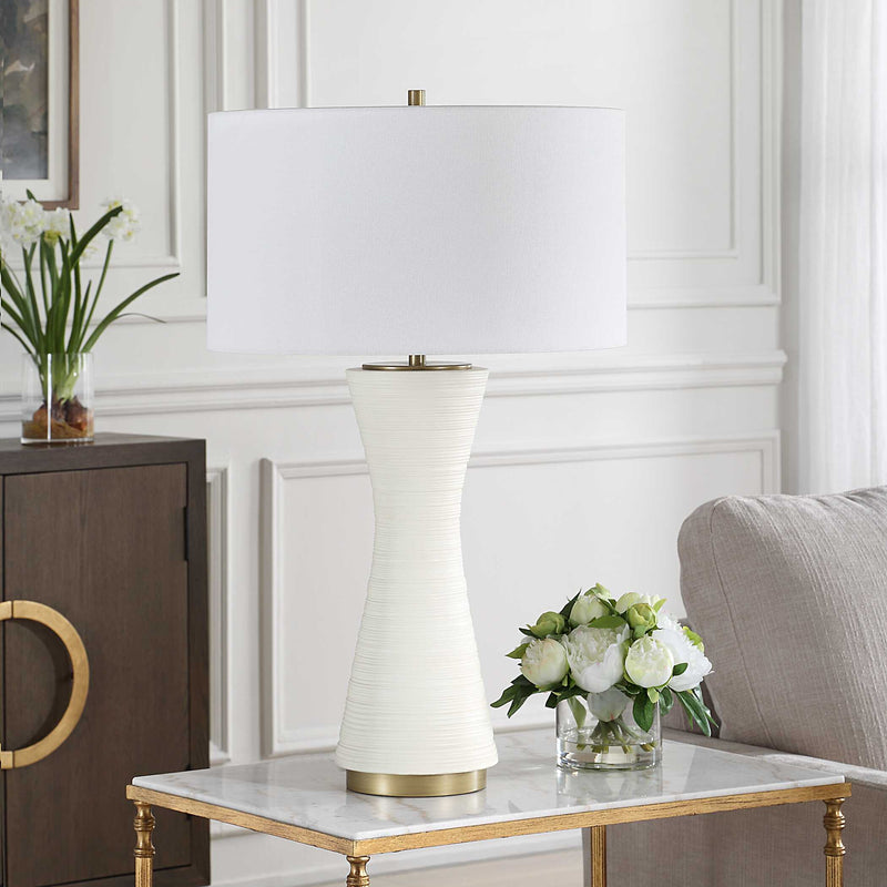 Uttermost 30482 Ridgeline Matte White Table Lamp
