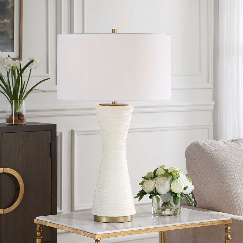 Uttermost 30482 Ridgeline Matte White Table Lamp