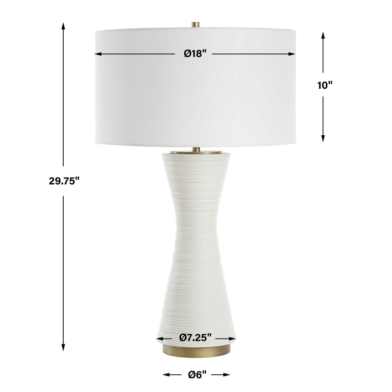 Uttermost 30482 Ridgeline Matte White Table Lamp