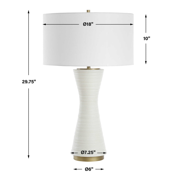 Uttermost 30482 Ridgeline Matte White Table Lamp