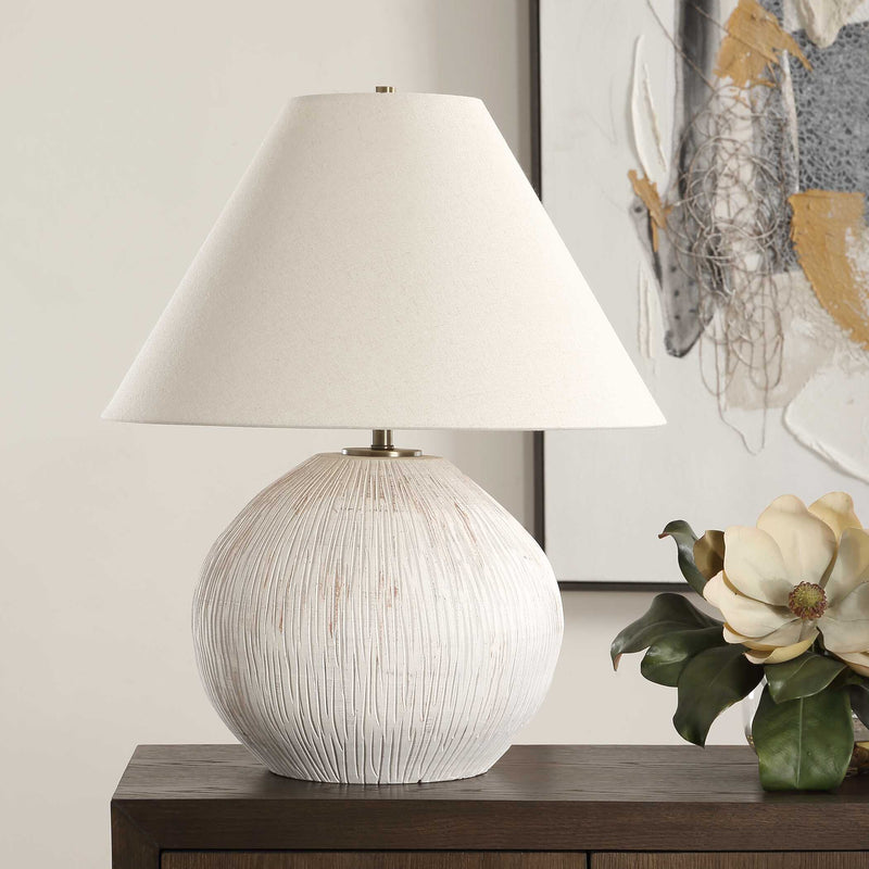 Uttermost 30490 Meryl Aged White Table Lamp