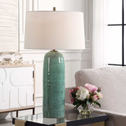 Uttermost 30478 Andale Crackled Teal Table Lamp