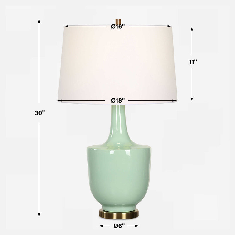 Uttermost 30512-1 Kyla Mint Green Table Lamp
