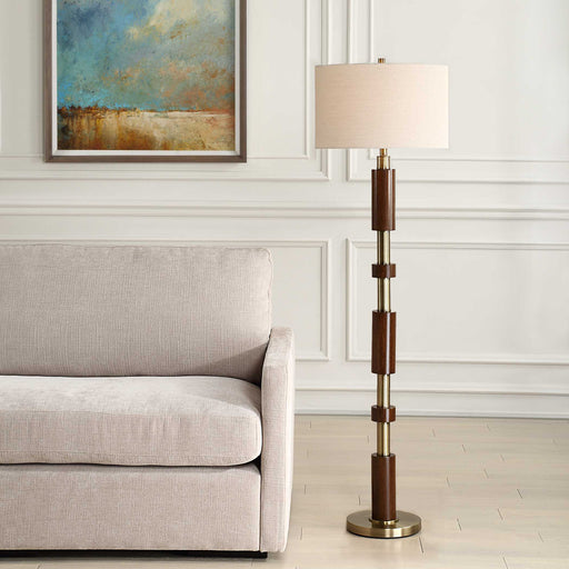 Uttermost 30516-1 Stacked Wooden Floor Lamp
