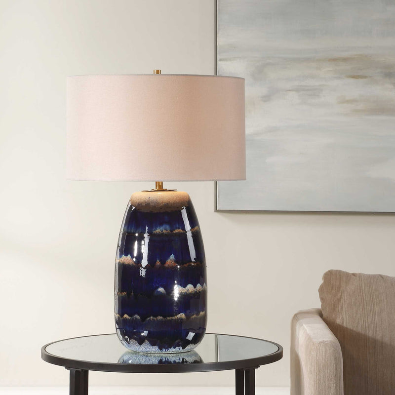 Uttermost 30549 Orleans Blue Glaze Table Lamp