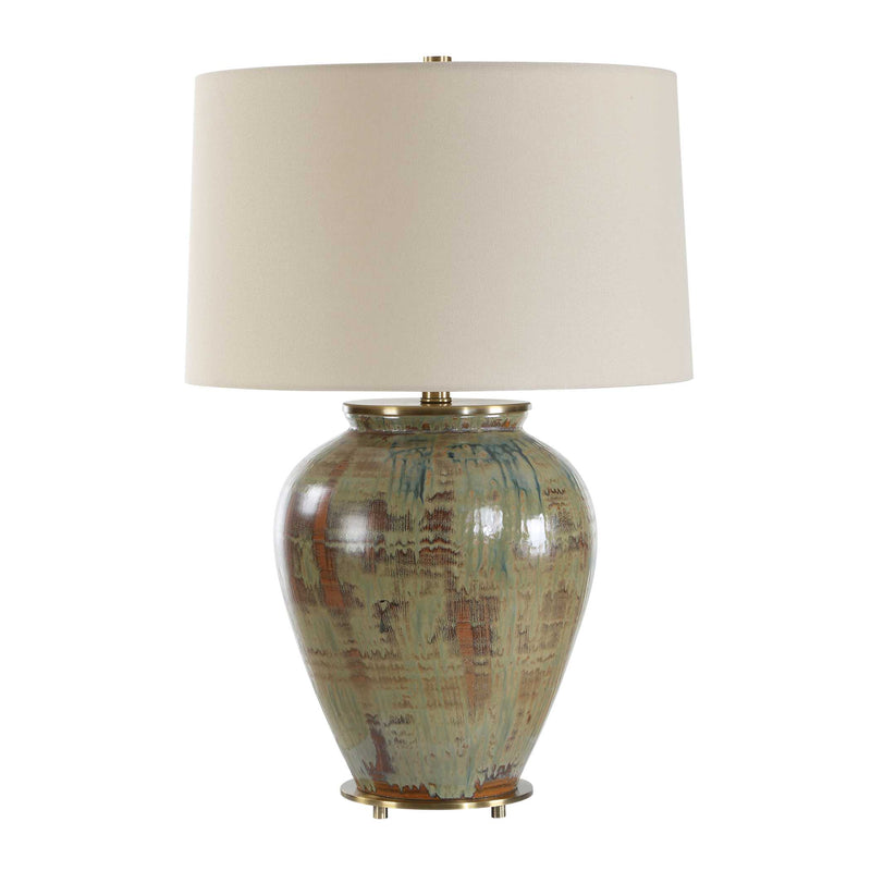 Uttermost 30563-1 Olisa Brown Green Table Lamp