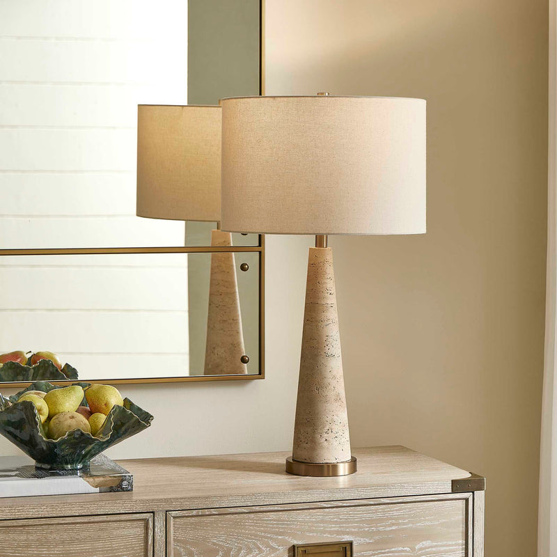 Uttermost 30536-1 Perkins Travertine Table Lamp