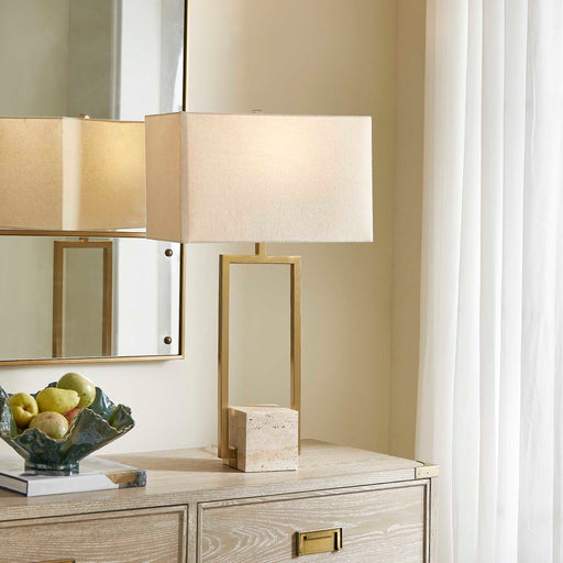 Uttermost 30537-1 Warrick Modern Travertine Table Lamp