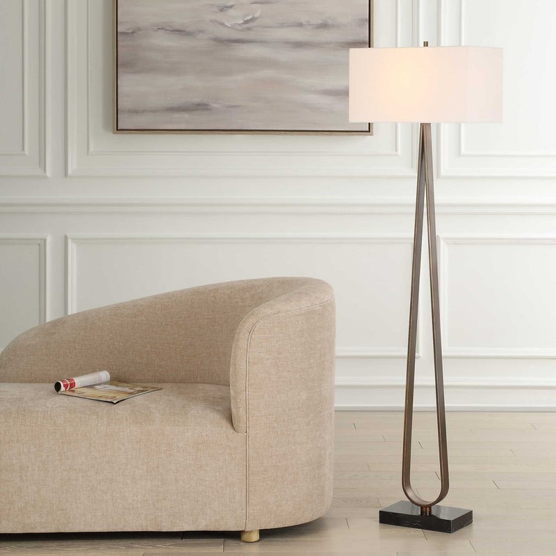 Uttermost 30591 Galloway Minimalist Bronze Floor Lamp