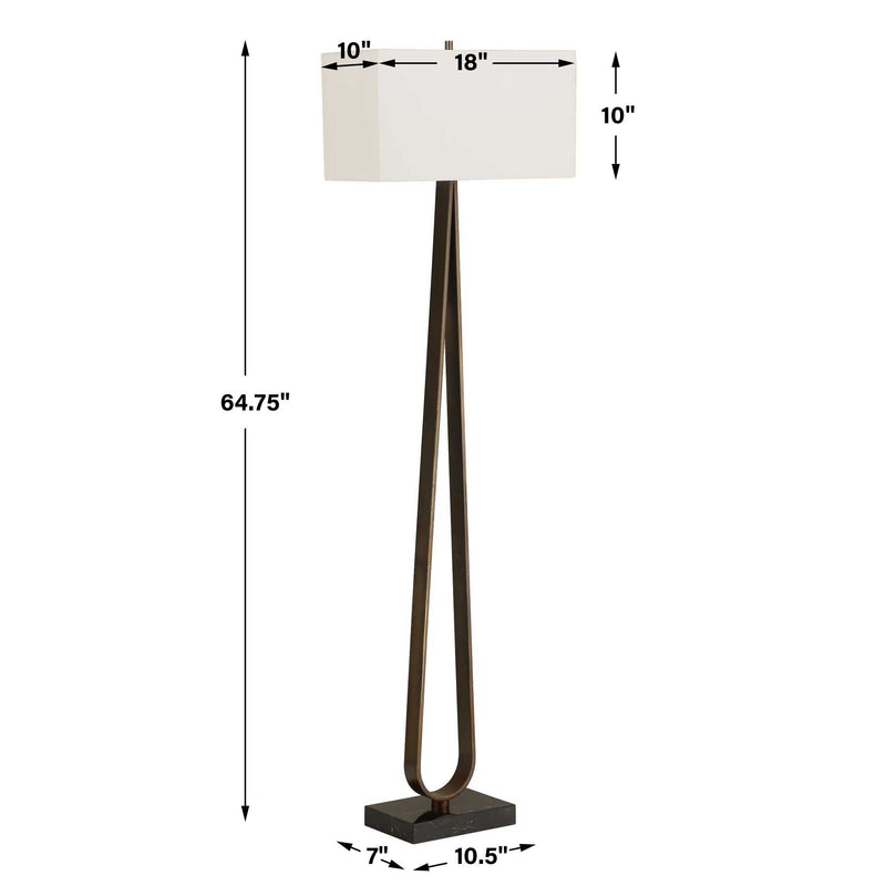 Uttermost 30591 Galloway Minimalist Bronze Floor Lamp