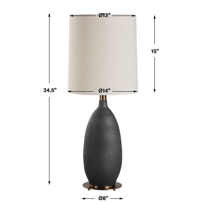 Uttermost 30554-1 Bower Matt Black Table Lamp