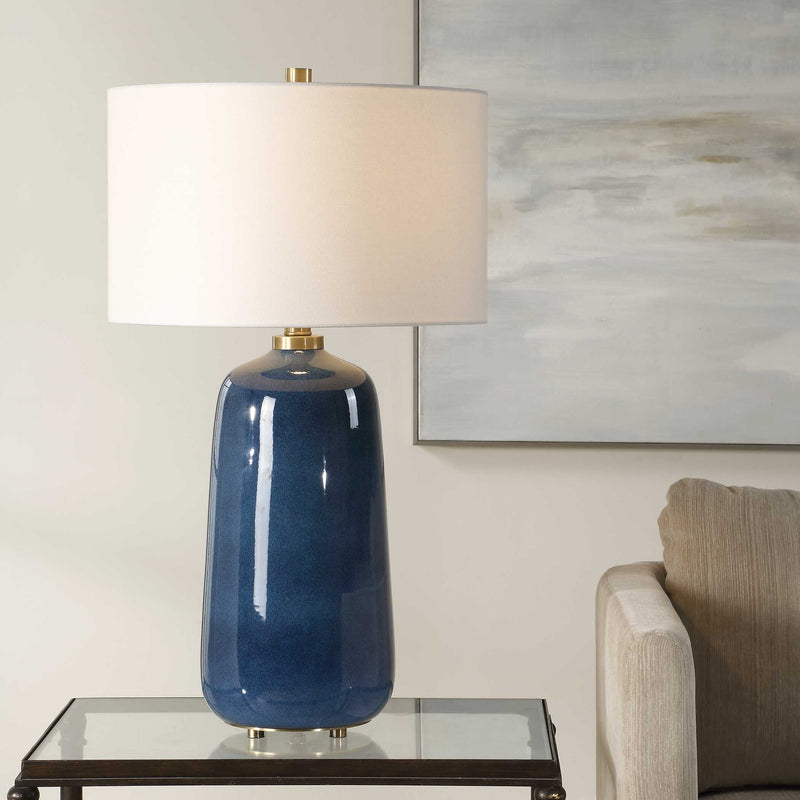 Uttermost 30566 Brae Blue Glaze Table Lamp