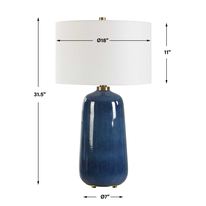 Uttermost 30566 Brae Blue Glaze Table Lamp