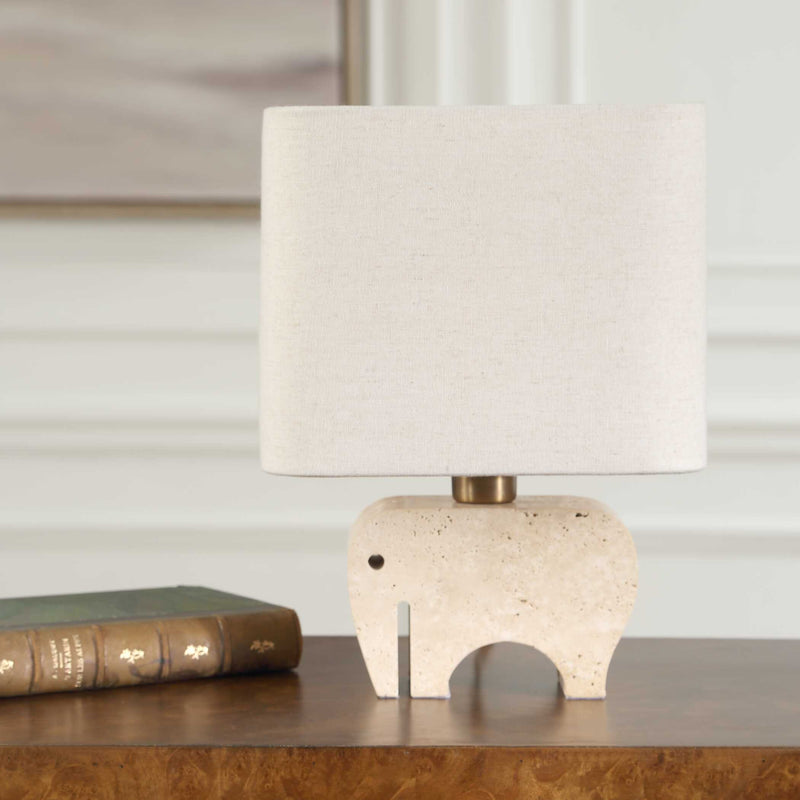 Uttermost 30609-1 Tusk Travertine Accent Lamp